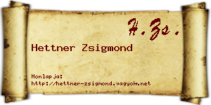 Hettner Zsigmond névjegykártya